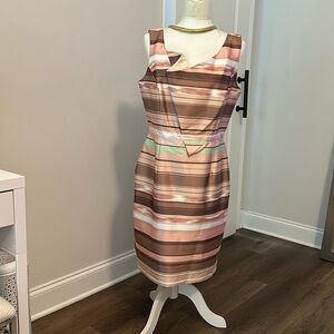 ANTONIO MELANI Multicolor Striped Midi Dress